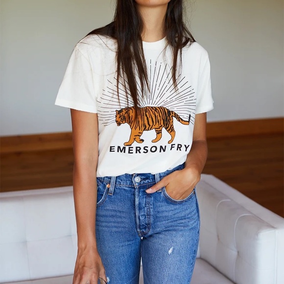 *SOLD OUT*  Emerson Fry TIGER T-SHIRT - IVORY (SIZE SMALL) - Picture 1 of 10